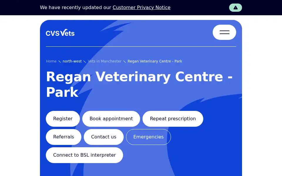 Screenshot of regansvets.co.uk