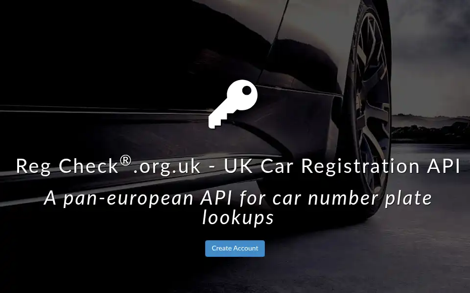 Screenshot of regcheck.org.uk