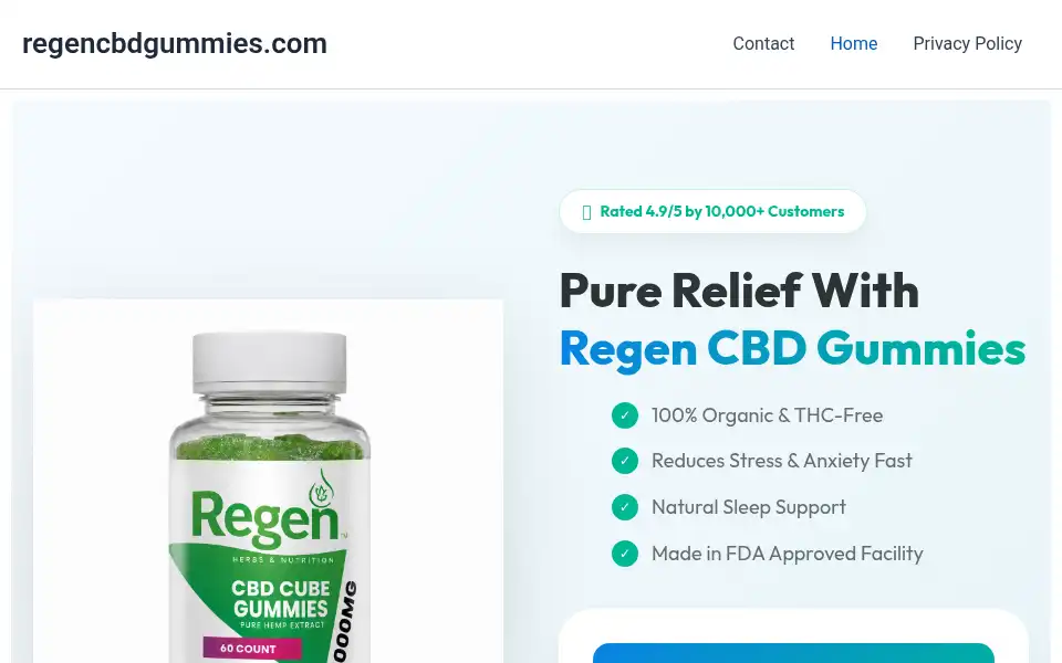 Screenshot of regencbdgummies.com