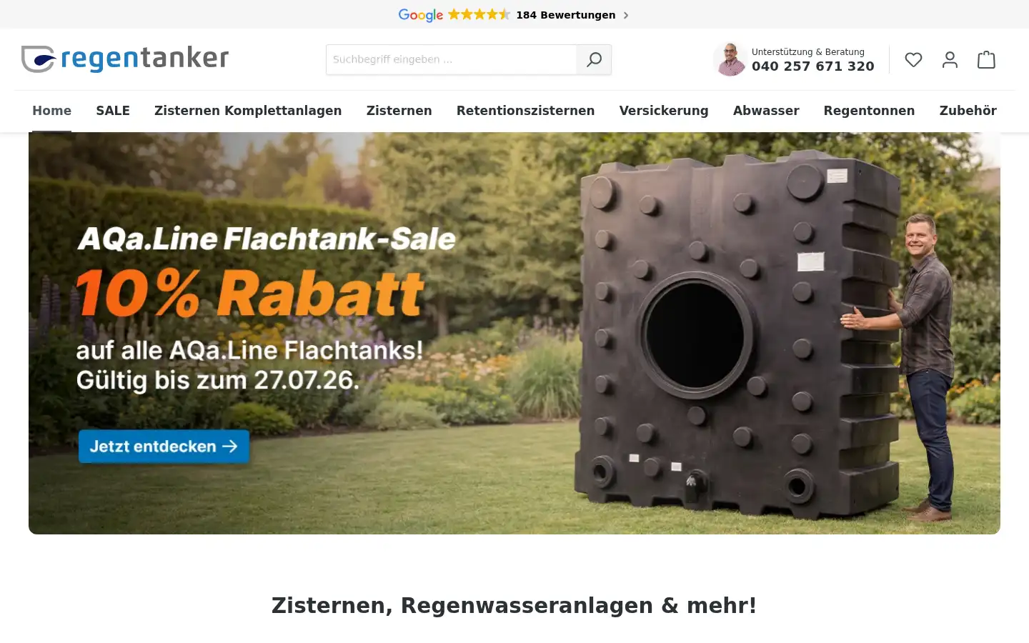 Screenshot of regentanker.de