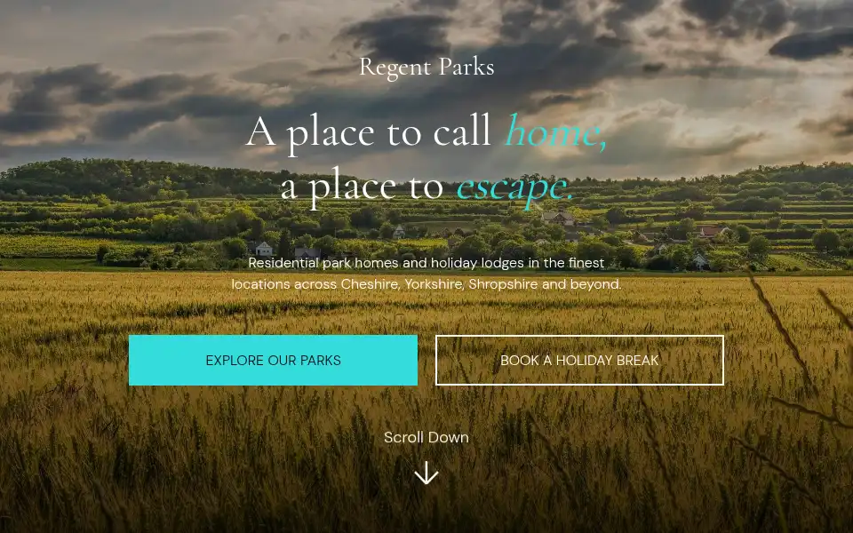 Screenshot of regentparks.com
