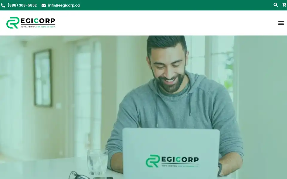 Screenshot of regicorp.ca