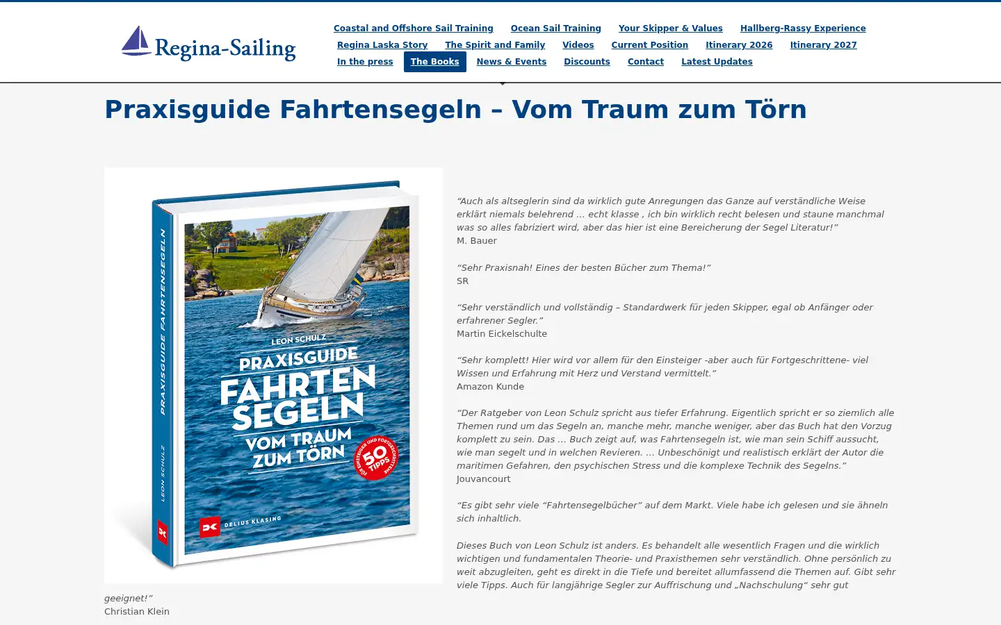 Screenshot of reginasailing.com