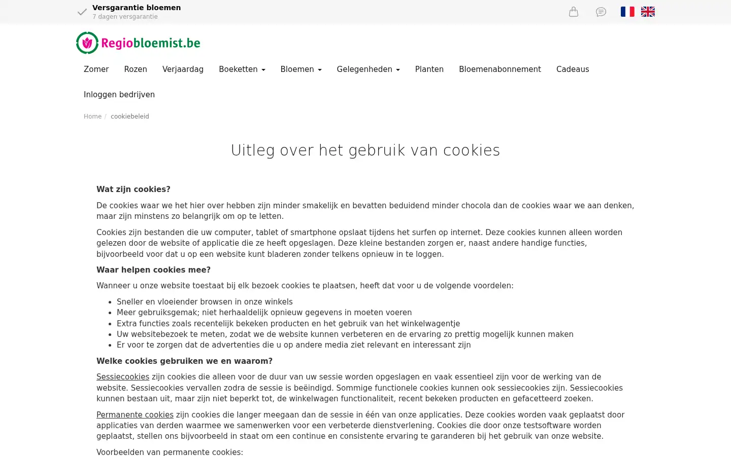 Screenshot of regiobloemist.be