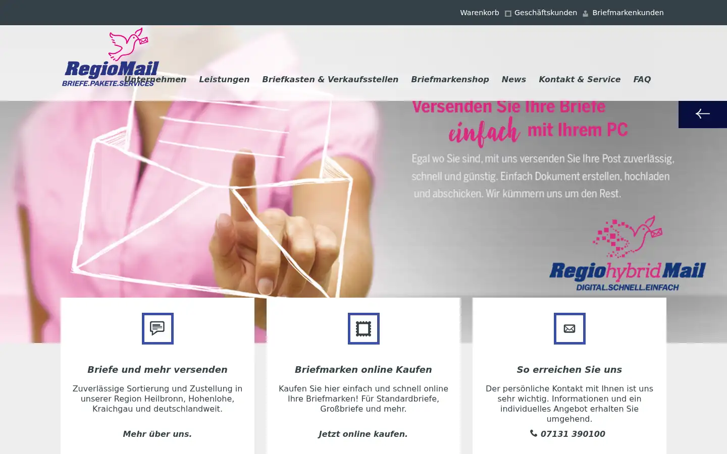Screenshot of regiomail.de