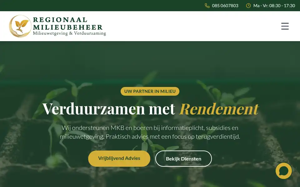 Screenshot of regionaalmilieubeheer.nl