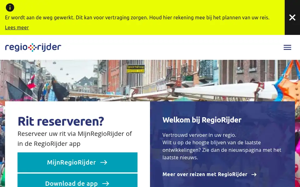 Screenshot of regiorijder.nl