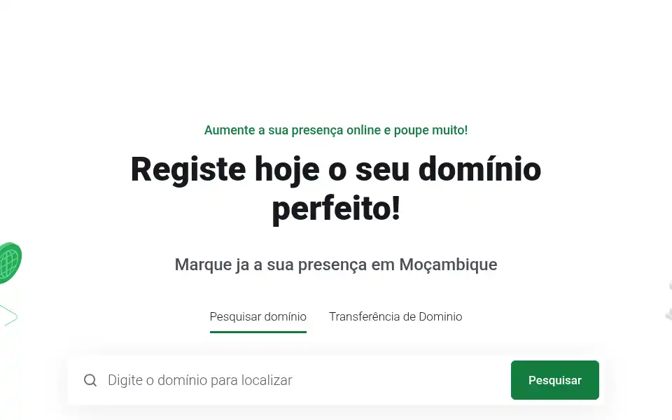 Screenshot of registar.co.mz
