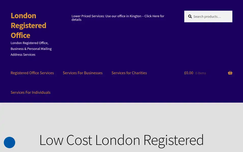 Screenshot of registeredoffice.london