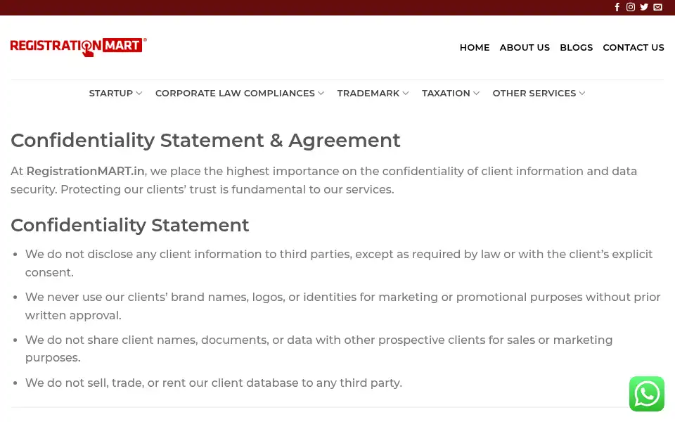 Screenshot of registrationmart.in