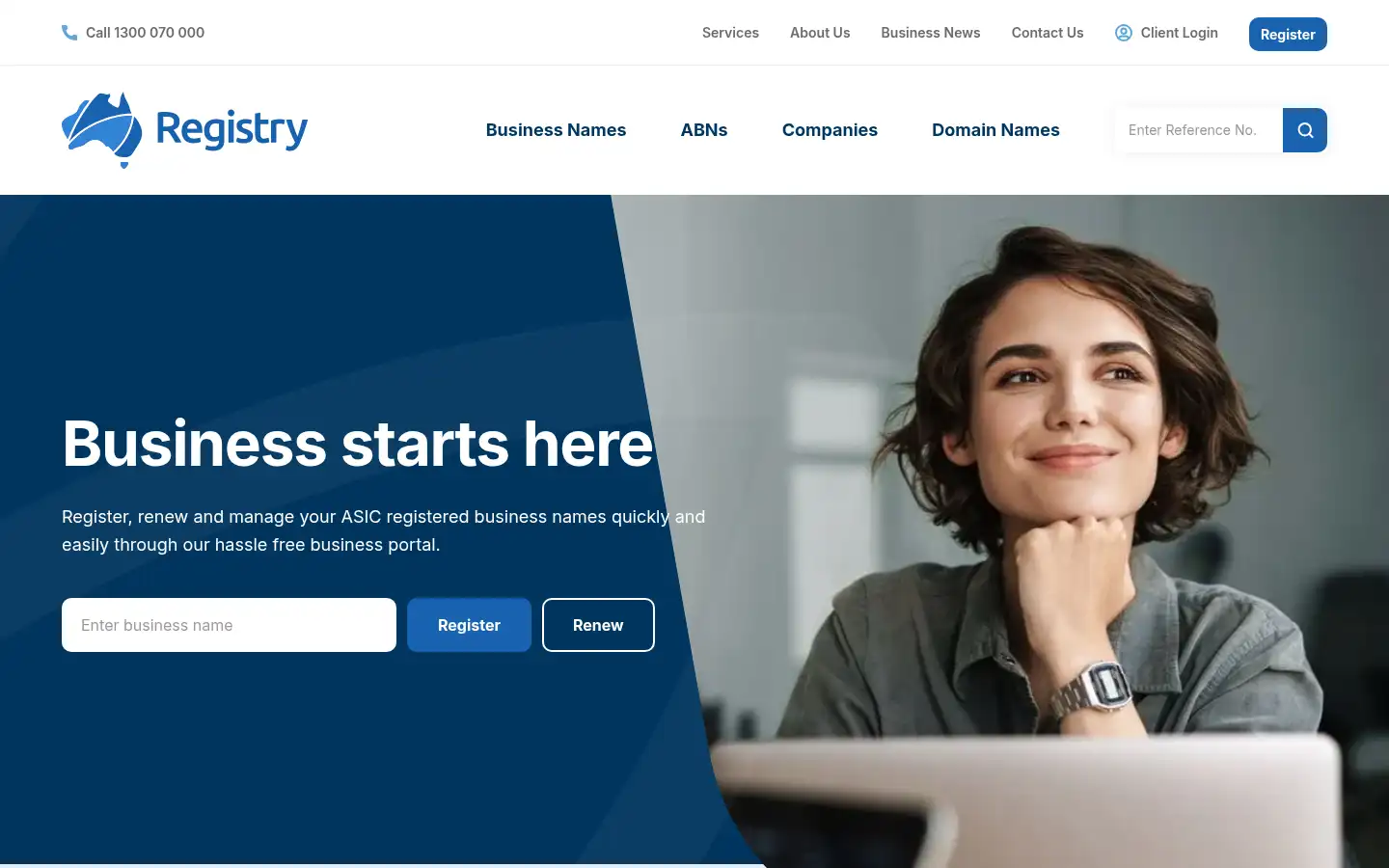Screenshot of registry.com.au