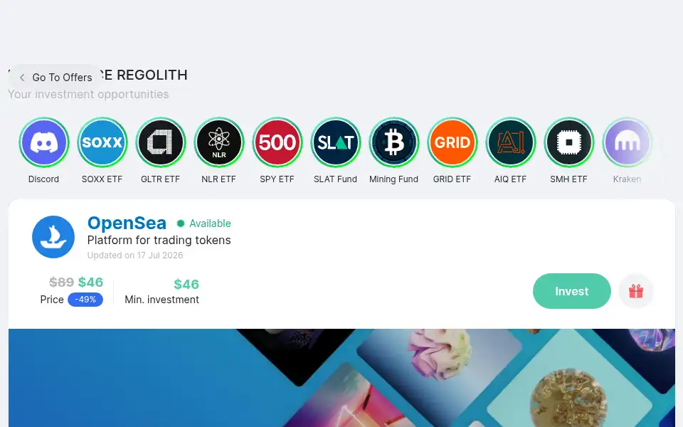 Screenshot of regolith.com