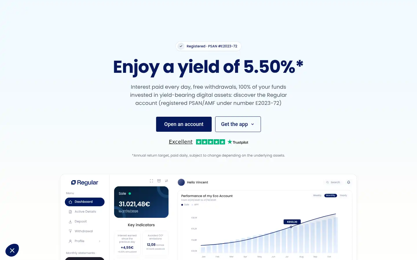 Screenshot of regular.eu
