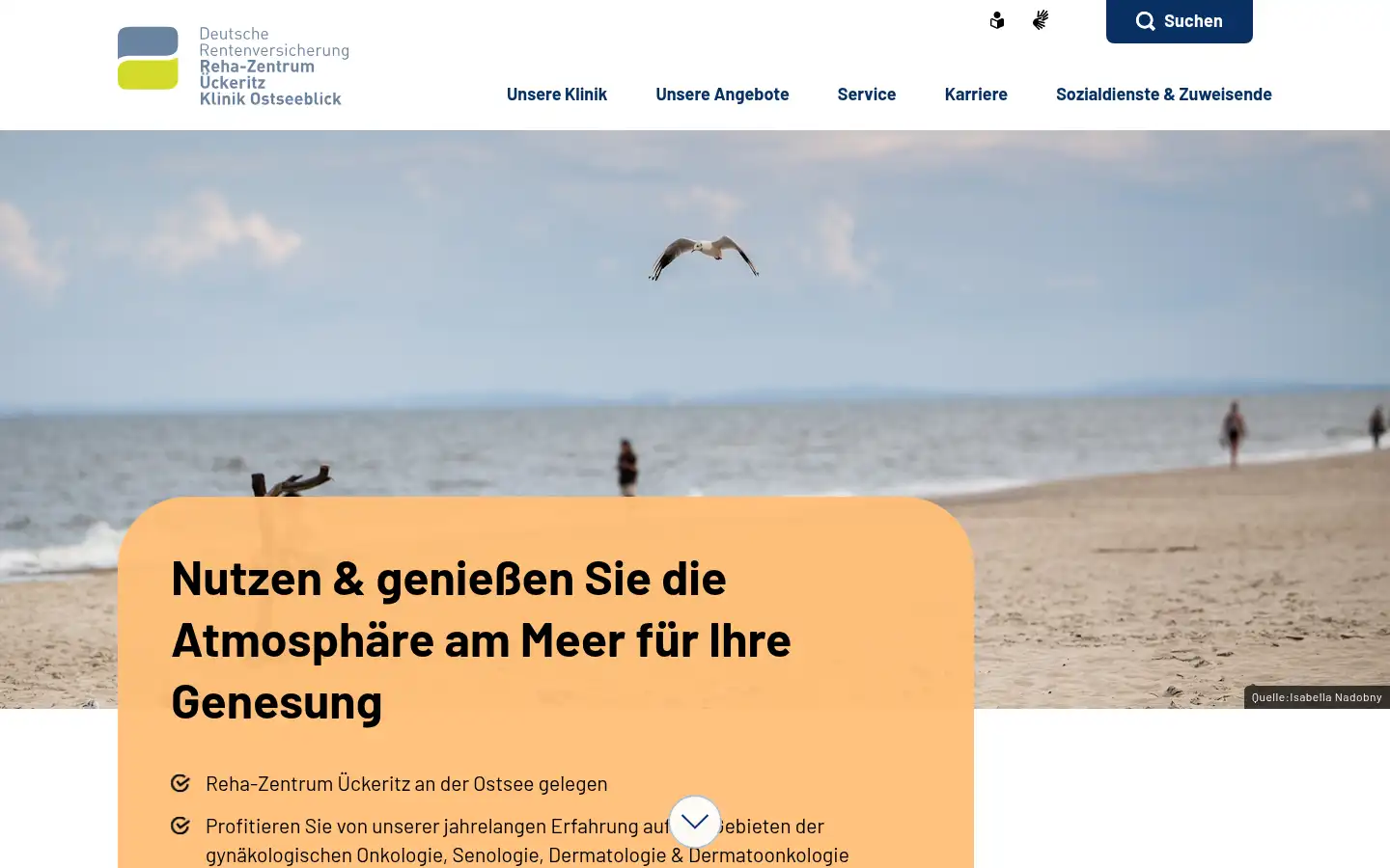 Screenshot of reha-klinik-ostseeblick.de