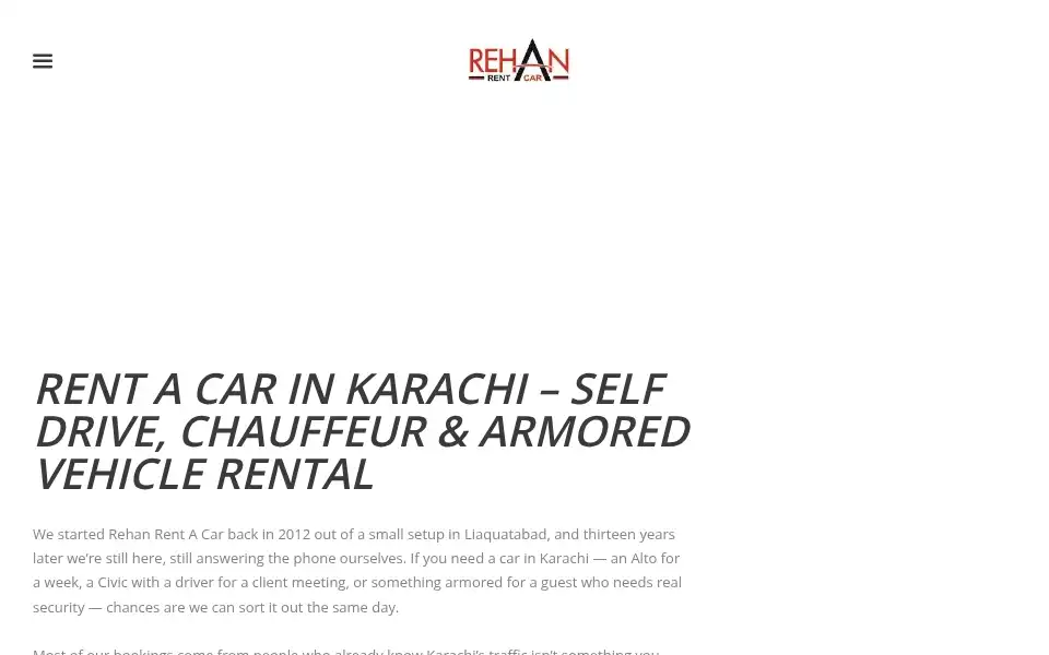 Screenshot of rehanrentacar.com