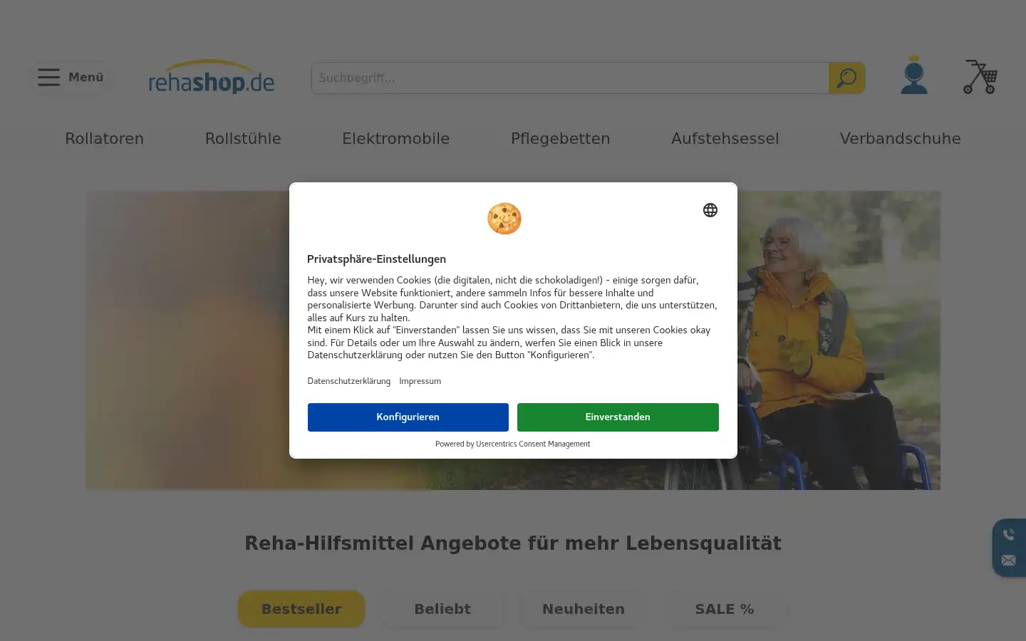 Screenshot of rehashop.de