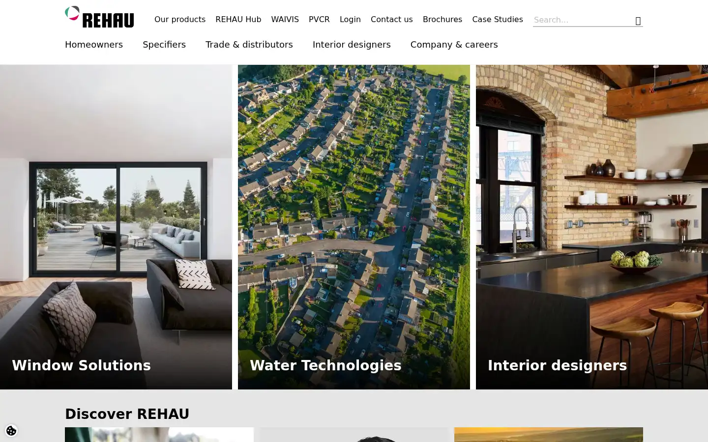 Screenshot of rehau.co.uk