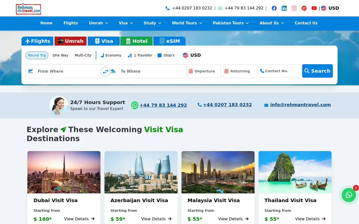 Screenshot of rehmantravel.com