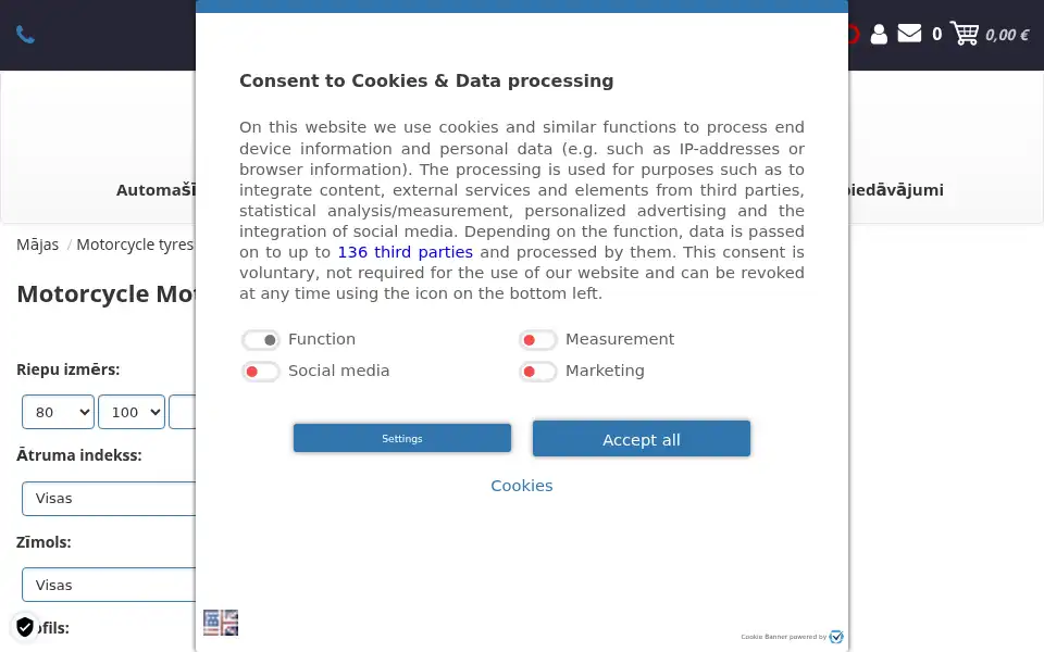 Screenshot of reifen-direkt.lv