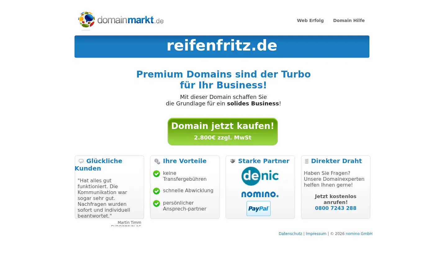 Screenshot of reifenfritz.de