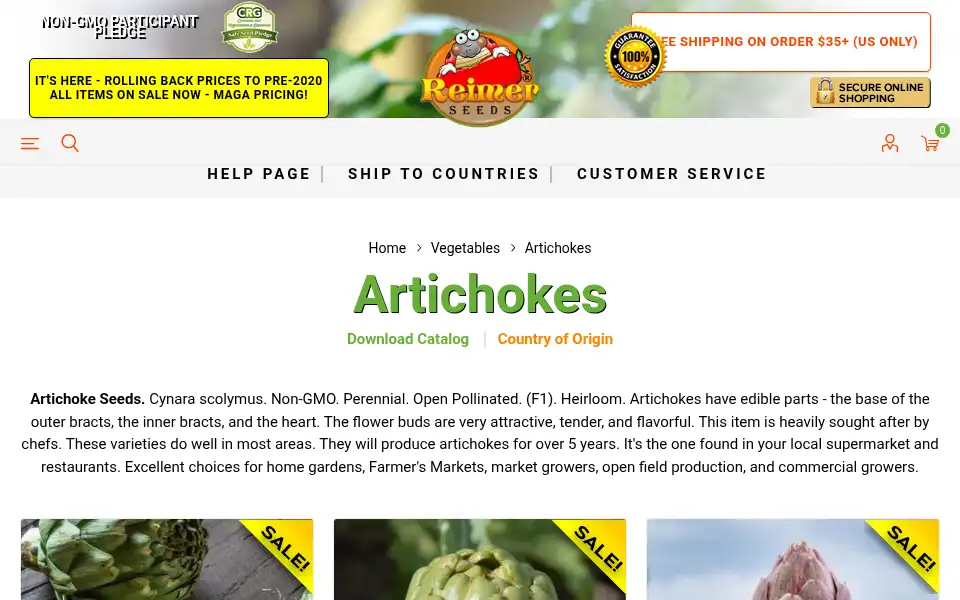 Screenshot of reimerseeds.com