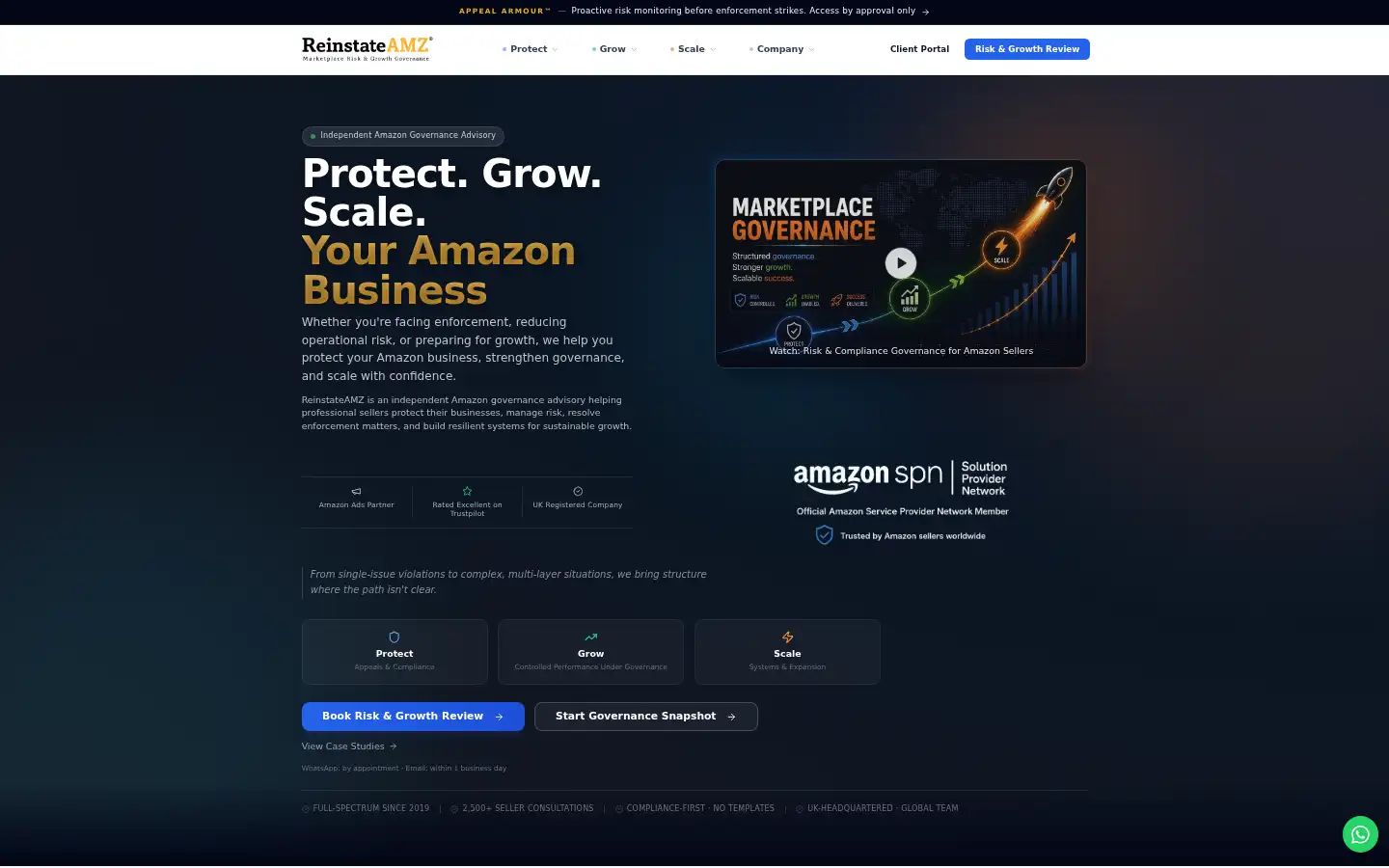 Screenshot of reinstateamz.com