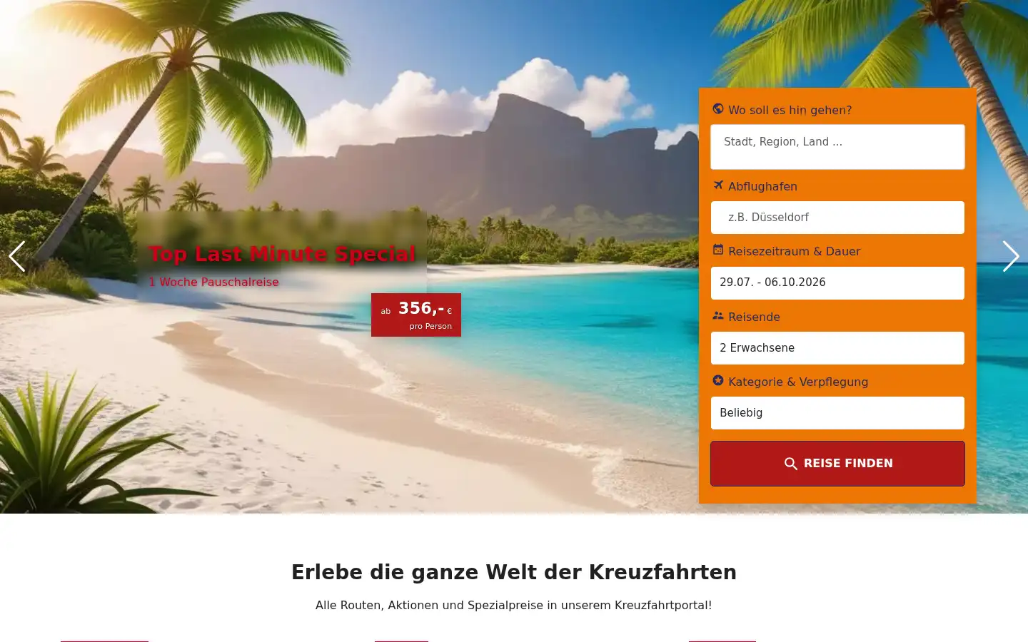 Screenshot of reisenavigator.com