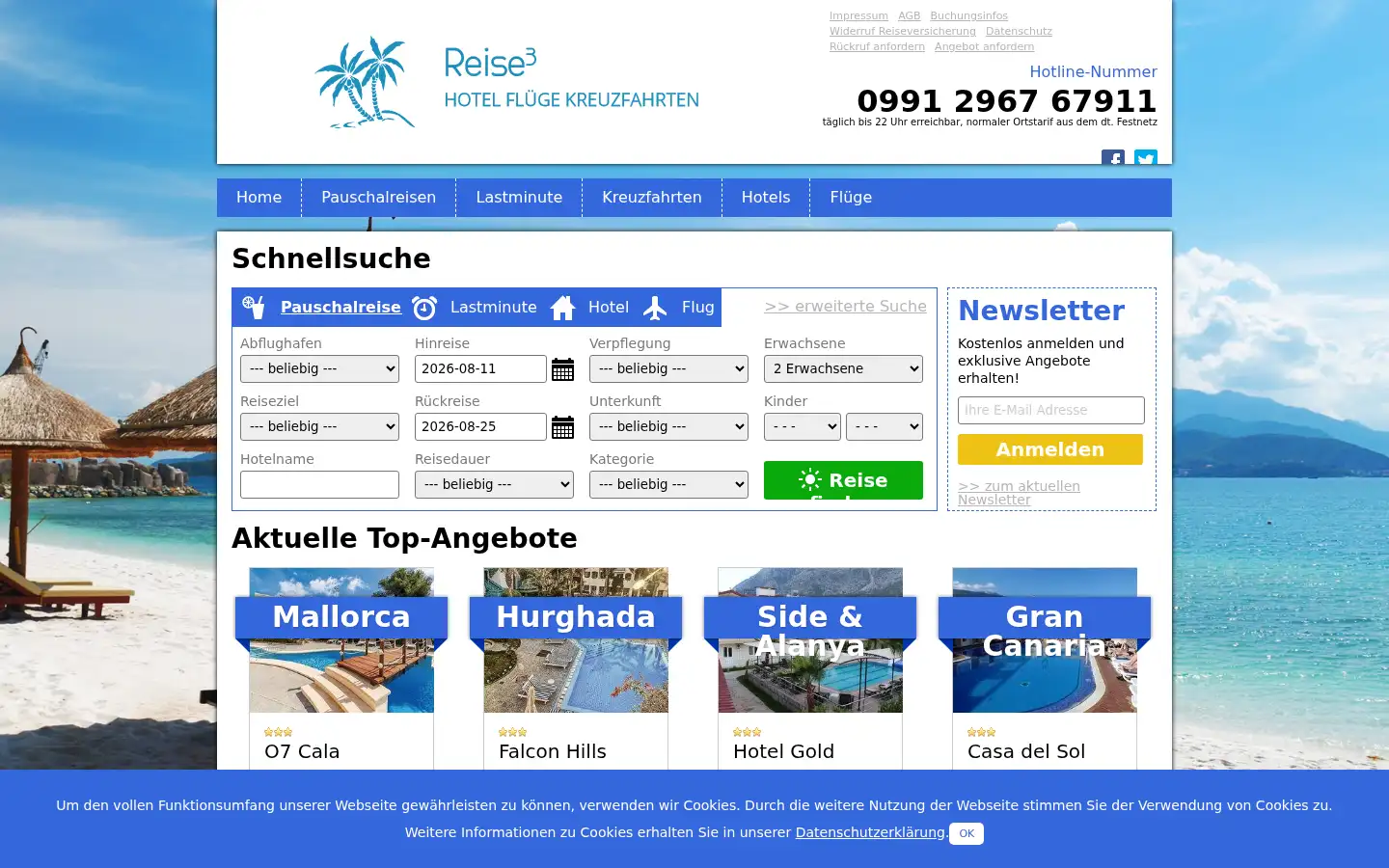 Screenshot of reiseparadies.org