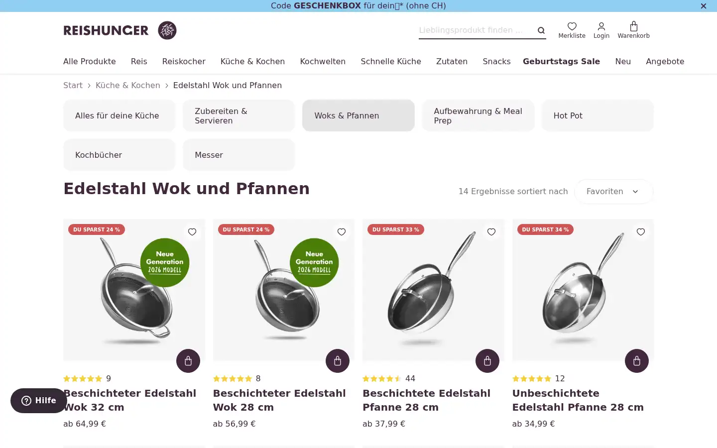 Screenshot of reishunger.de