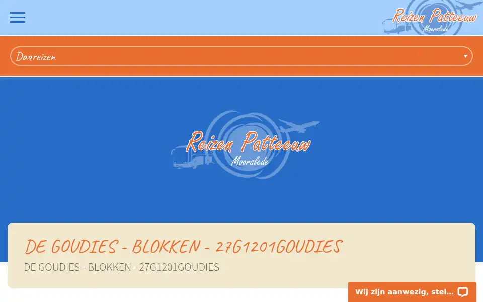 Screenshot of reizenpatteeuw.be