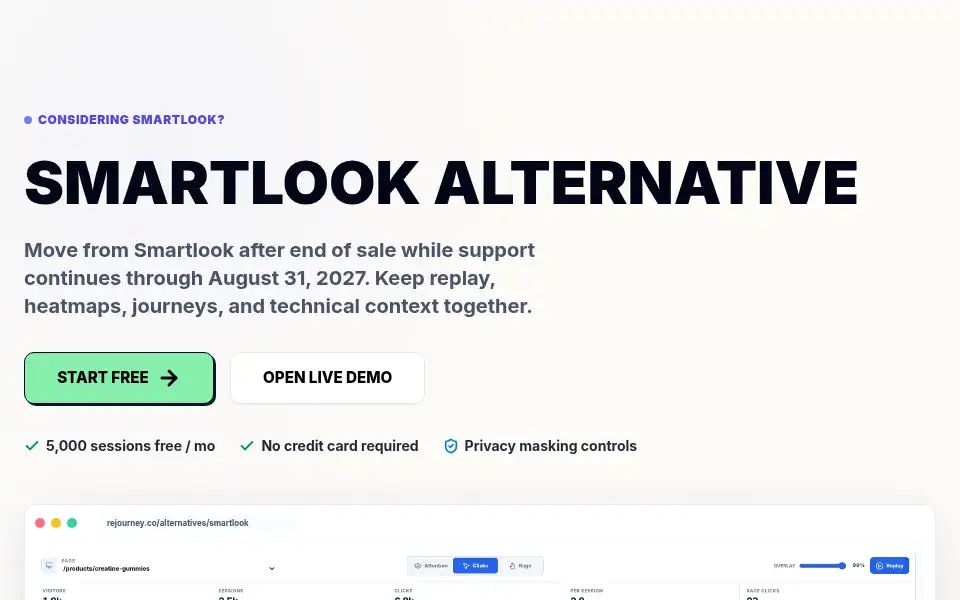 Screenshot of rejourney.co