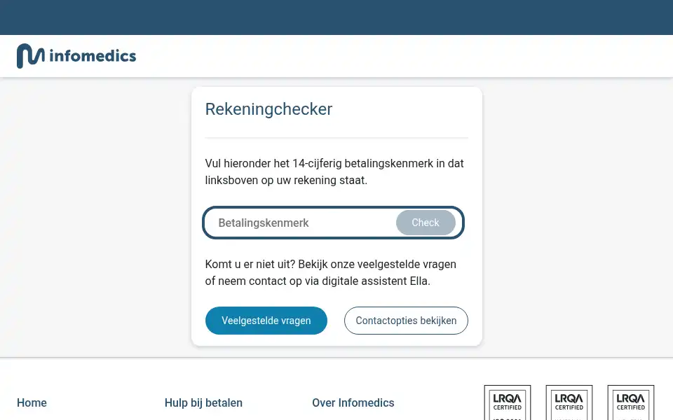 Screenshot of rekening.infomedics.nl