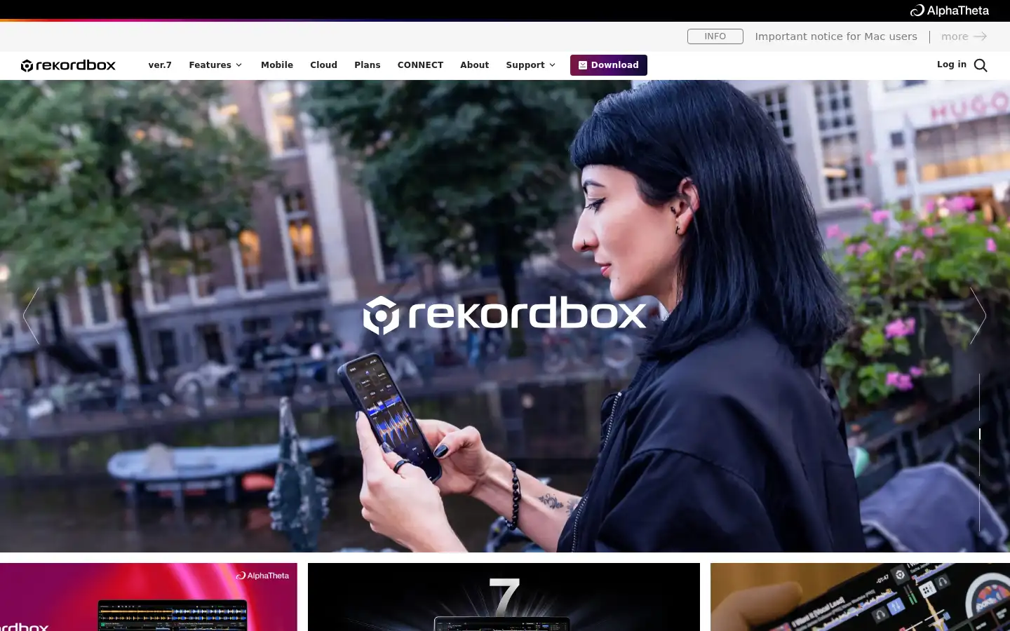 Screenshot of rekordbox.com