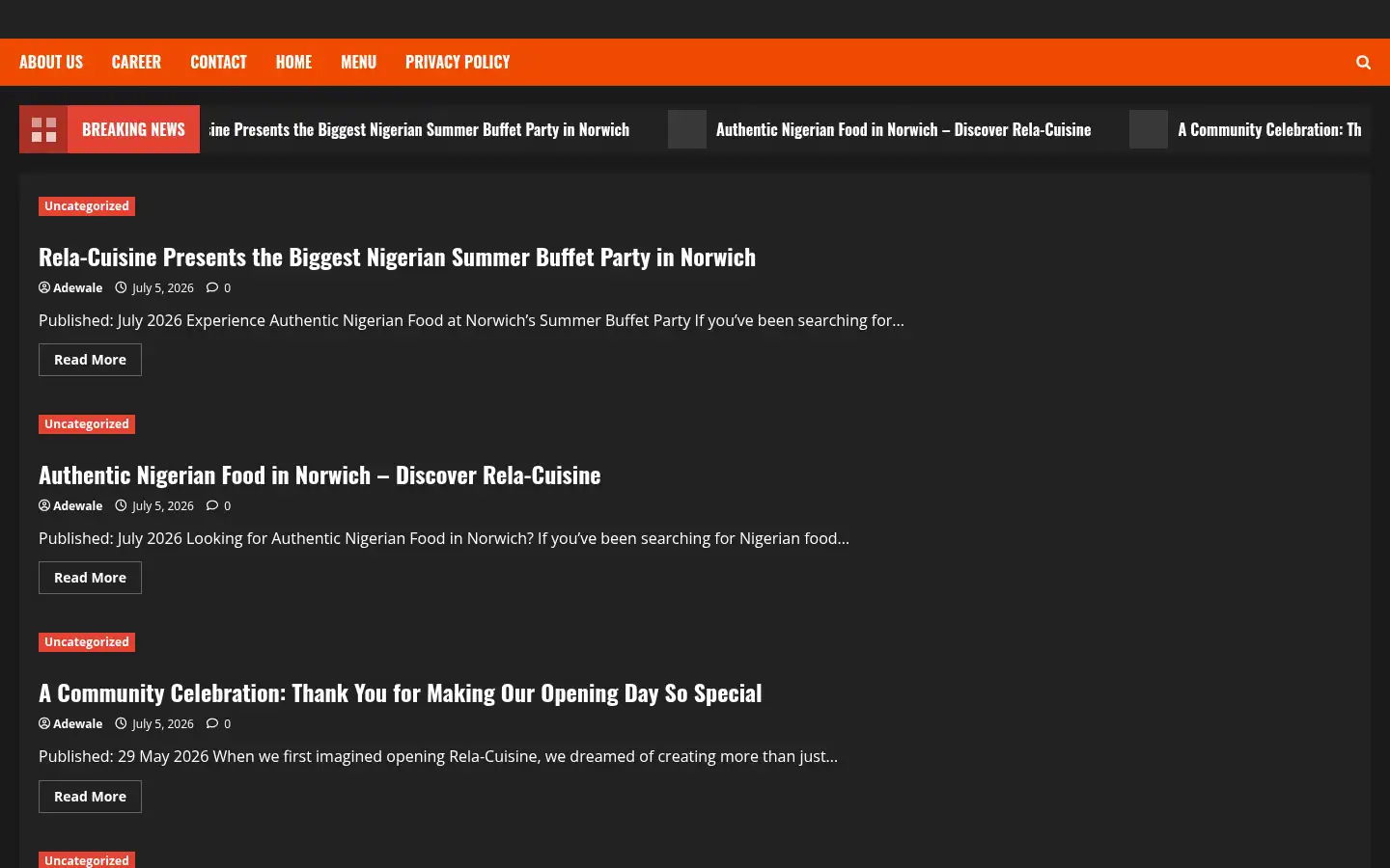 Screenshot of rela-cuisine.co.uk