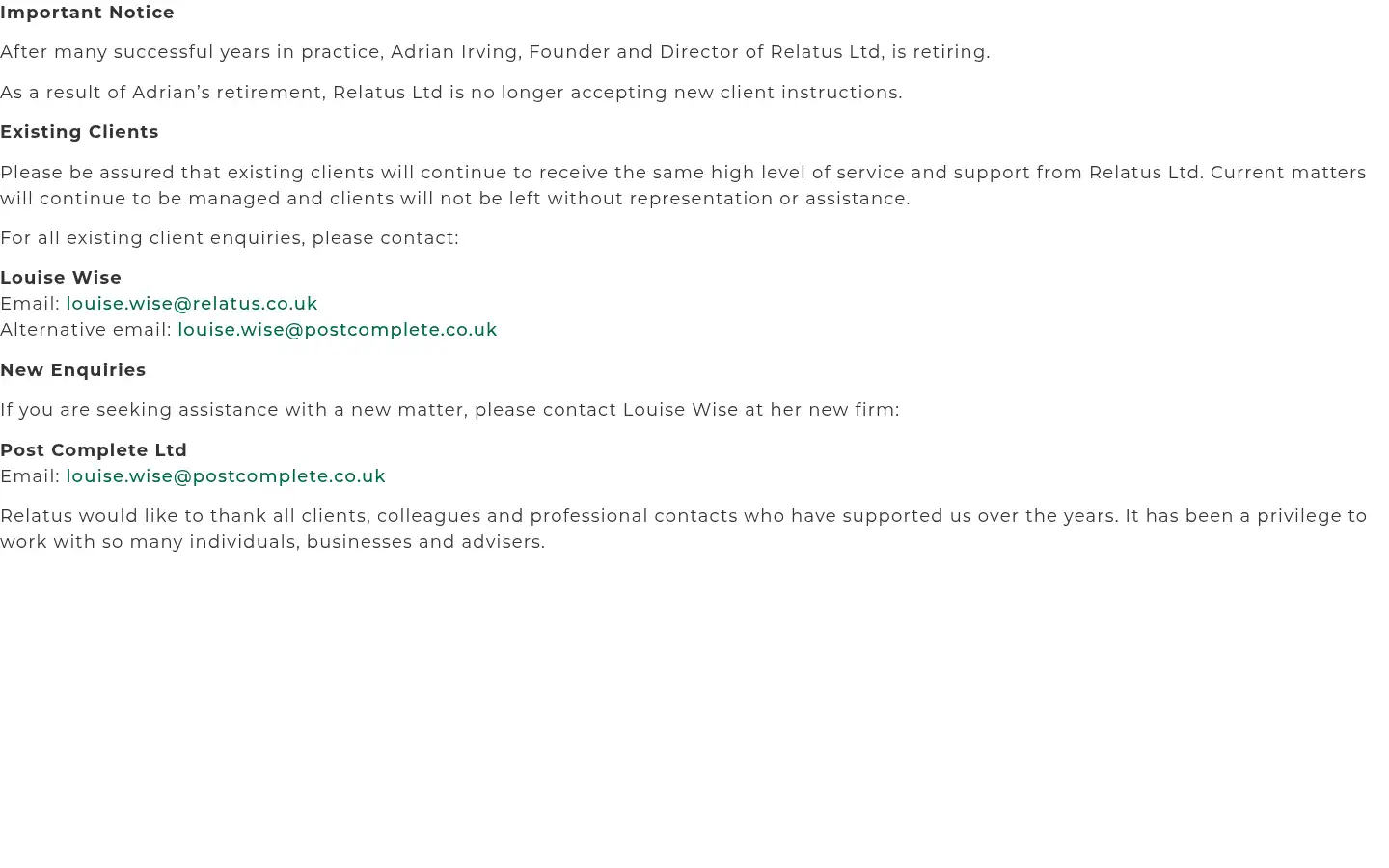 Screenshot of relatus.co.uk
