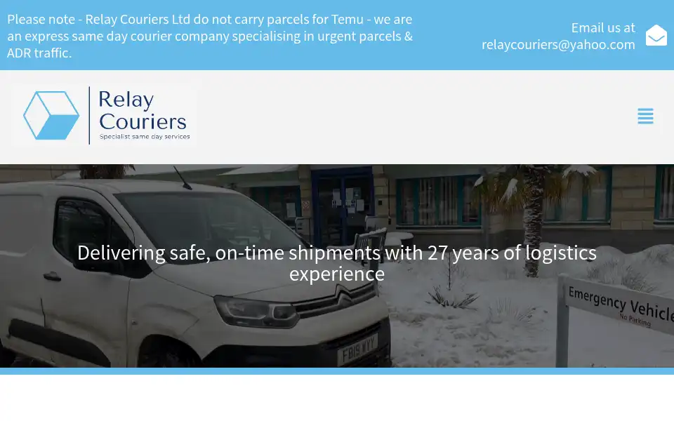 Screenshot of relaycouriers.com