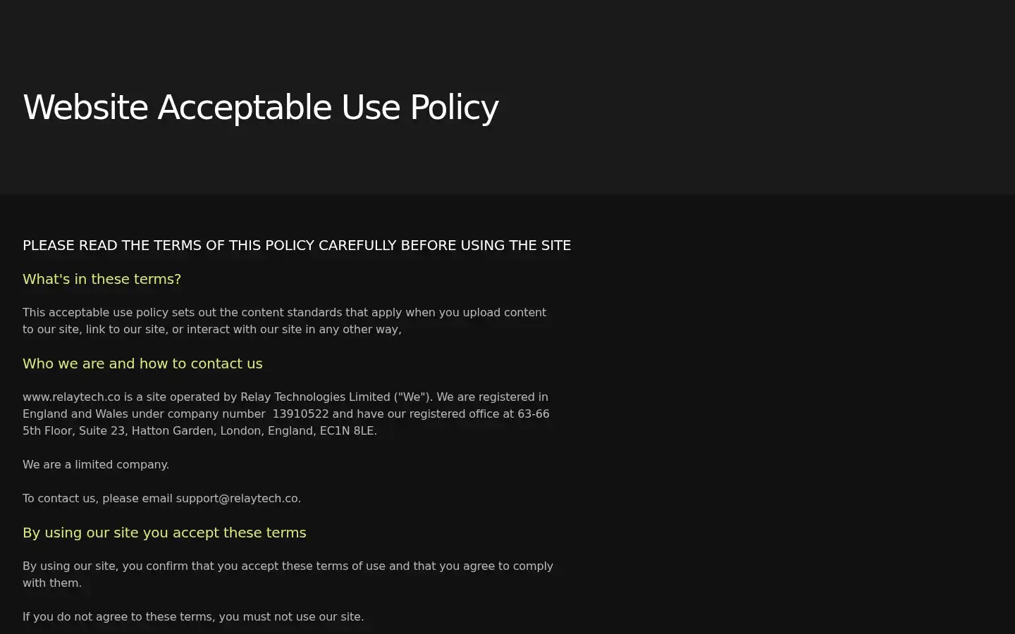Screenshot of relaytech.co