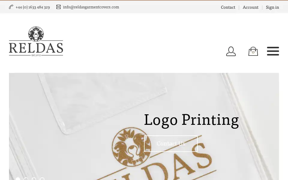 Screenshot of reldasgarmentcovers.com