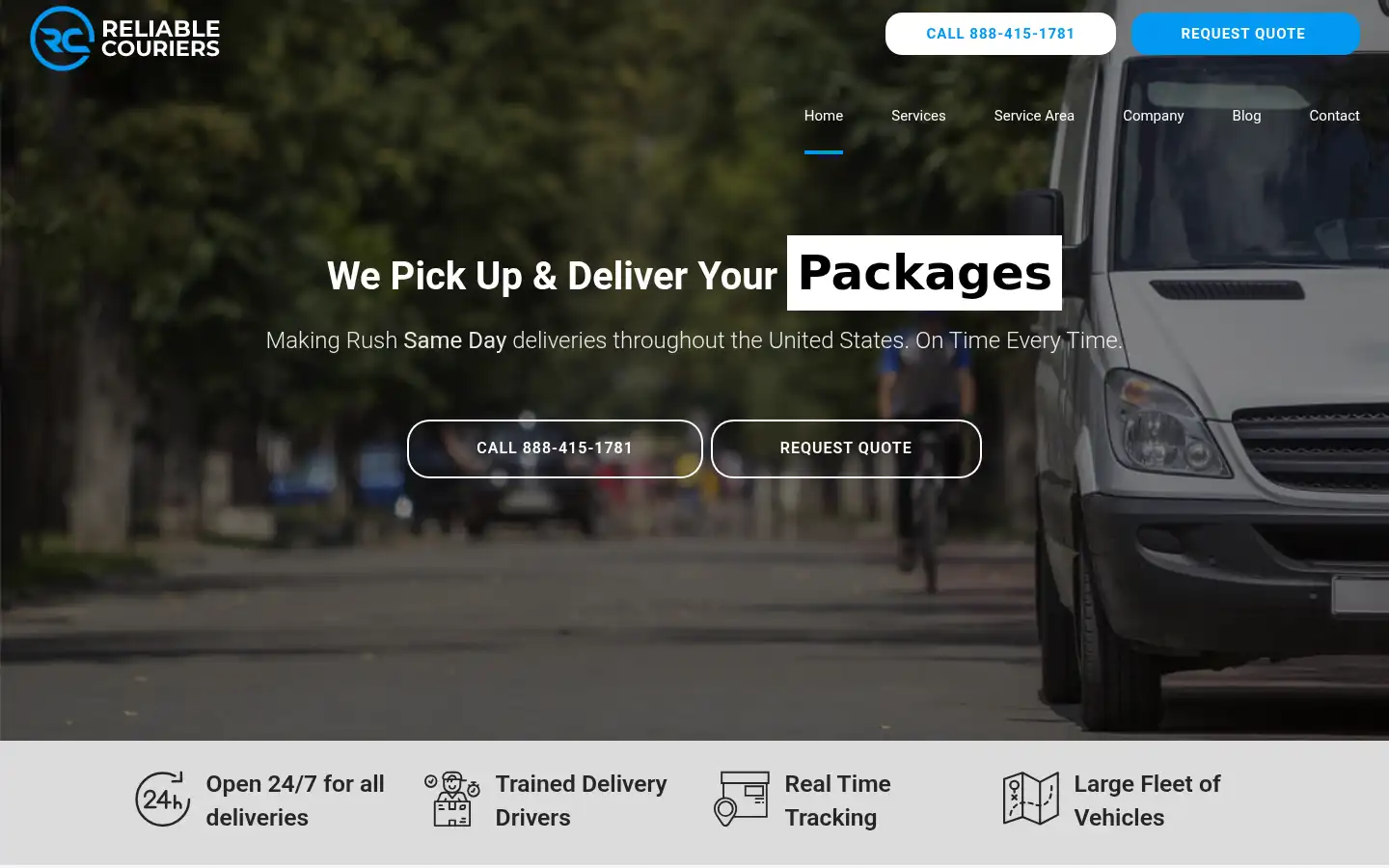 Screenshot of reliablecouriers.com