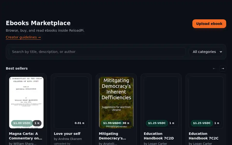 Screenshot of reloadpi.com