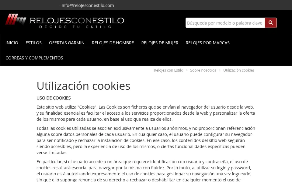 Screenshot of relojesconestilo.com