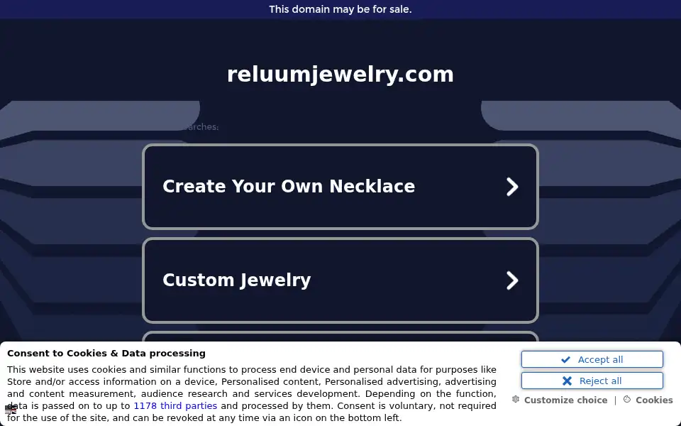 Screenshot of reluumjewelry.com