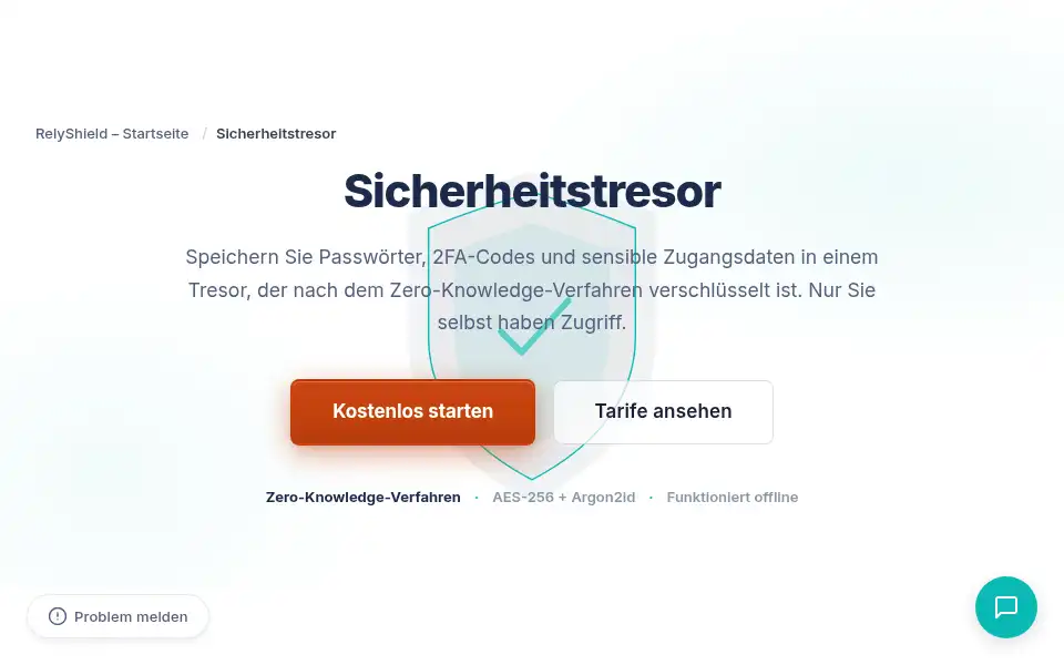 Screenshot of relyshield.com