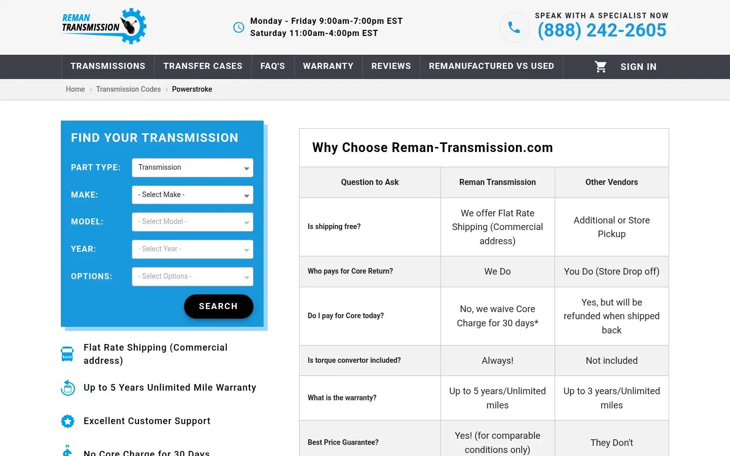 Screenshot of reman-transmission.com