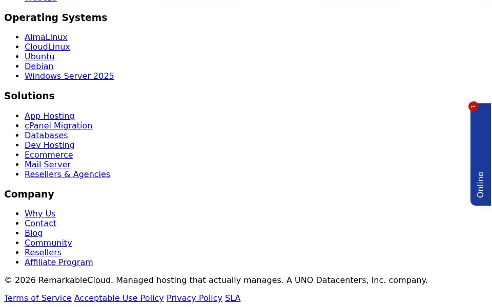 Screenshot of remarkablecloud.com