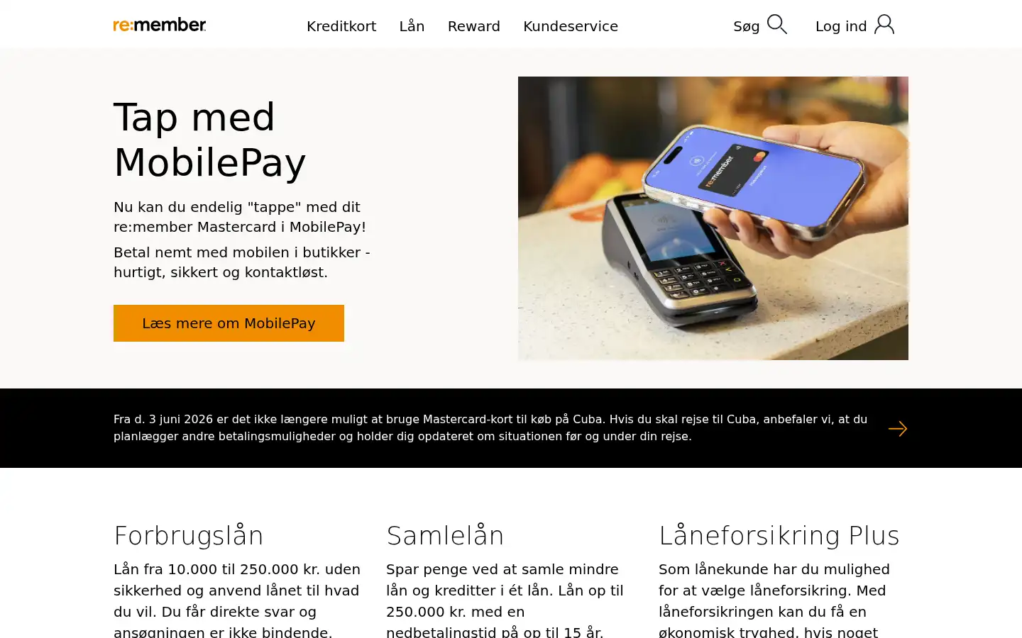 Screenshot of remember.dk