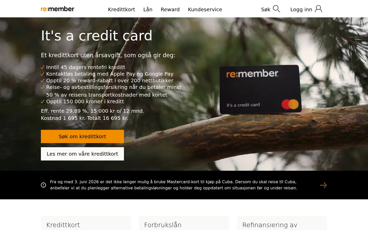 Screenshot of remember.no