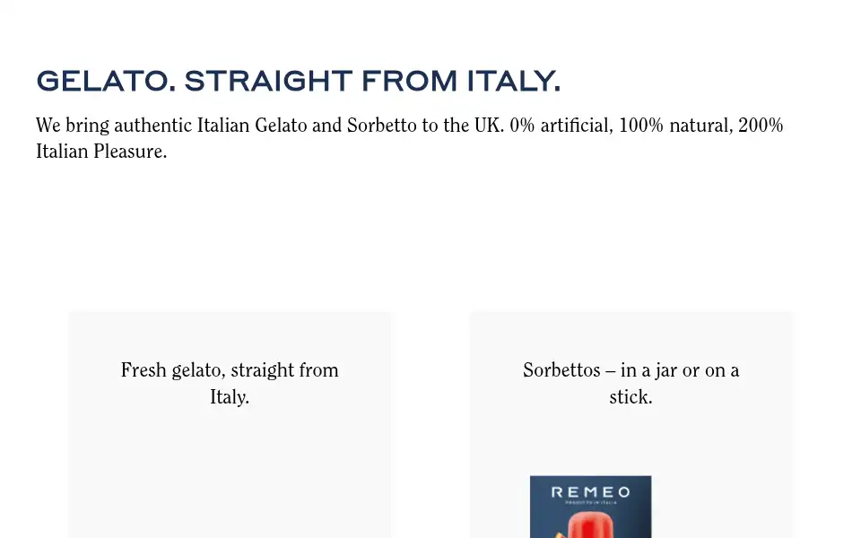 Screenshot of remeogelato.com