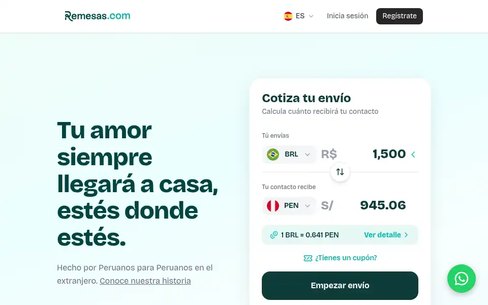 Screenshot of remesas.com