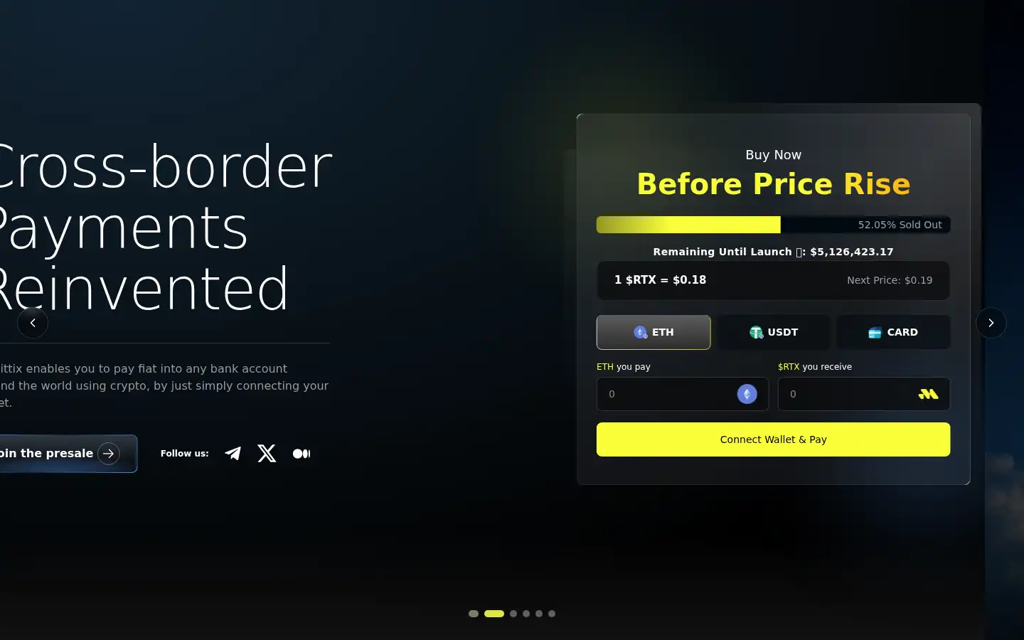 Screenshot of remittix.io